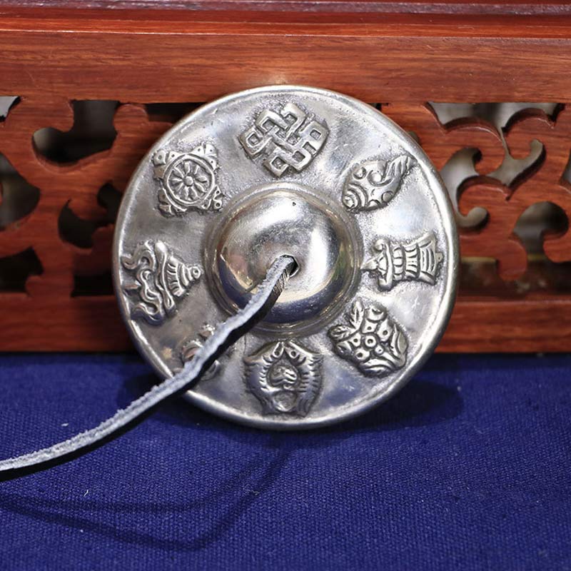 Buddha Stones Tybetański Dzwon Tingsha Sześć Prawdziwych Słów Biała Miedź Uzdrawiająca Dekoracja - Image 2