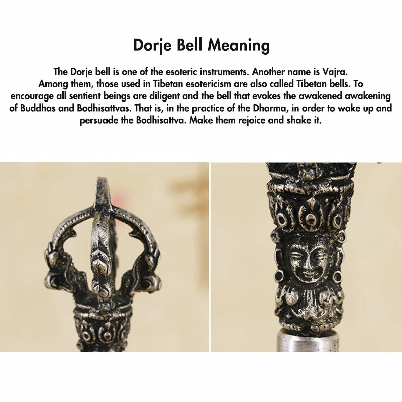 Buddha Stones Tybetański Dzwonek Medytacyjny i Wadżra Dorje Miedziany Zestaw Dekoracyjny - Image 21