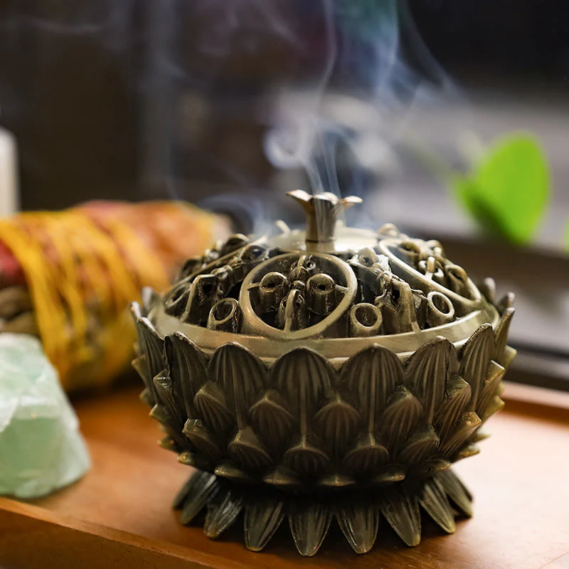 Buddha Stones Tybetański Lotos w Kształcie Oczyszczającego Kadzielnika - Image 8