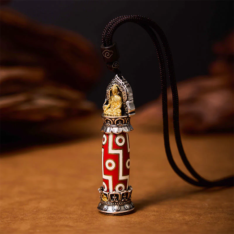 Buddha Stones Tybetański Medycyna Budda Dziewięciooki Dzi Koralik Ochrona Naszyjnik Wisiorek - Image 3