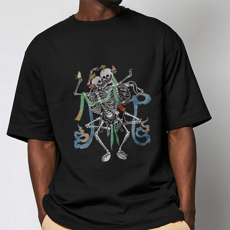 Buddha Stones Tybetański Pan Lasu Zwłok Wzór T-shirt - Image 2
