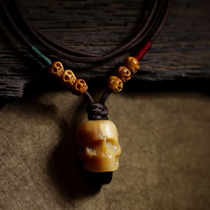 Buddha Stones Tybetański Wielbłąd Kości Czaszka Władca Trupów Las Ochrona Naszyjnik Wisiorek - Image 3