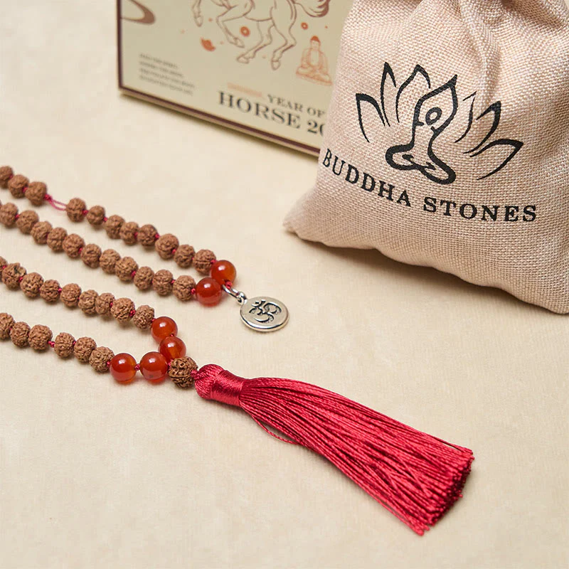 Buddha Stones Tybetańskie 108 Koralików Nasiona Bodhi Symbol Om Charm Tassel Bogactwo Pomyślność Mala - Image 6