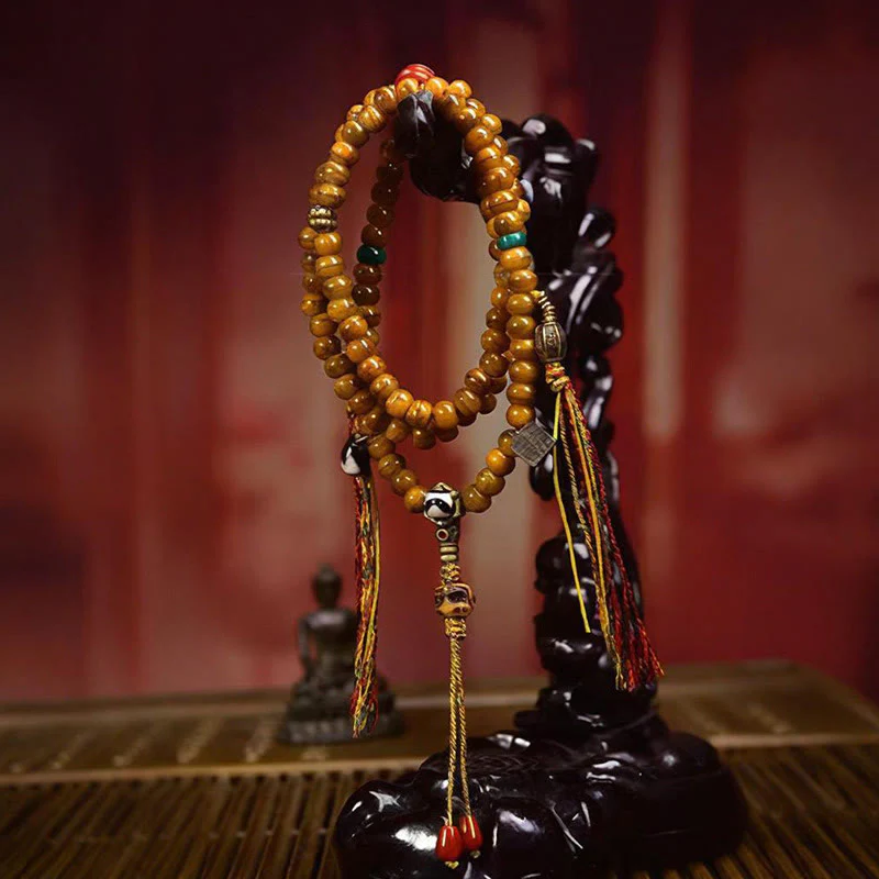 Buddha Stones Tybetańskie 108 Koraliki Koraliki z Kości Dzi Koraliki Trzymają Z Daleka Złe Duchy Mala - Image 3