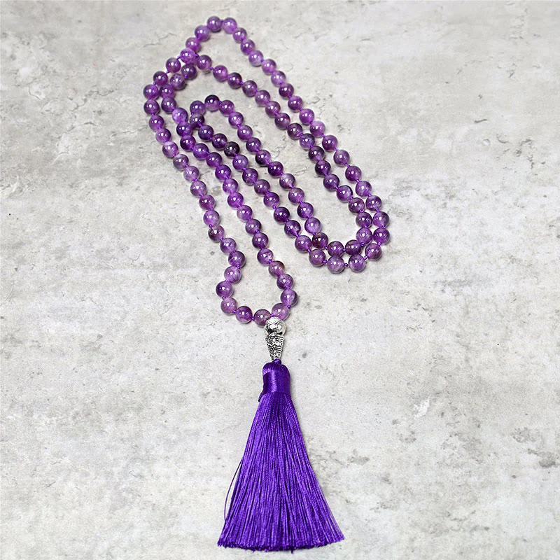 Buddha Stones Tybetańskie 108 Mala Koraliki Naszyjnik Joga Medytacja Koraliki Modlitwy Naszyjnik - Image 2
