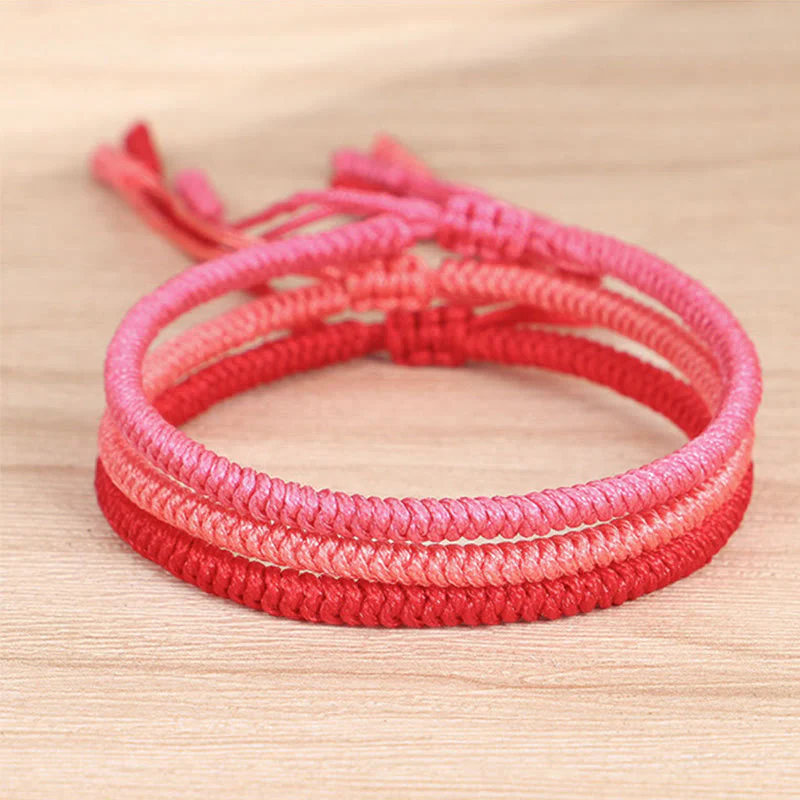 Buddha Stones Tybetańskie 3 sztuki King Kong Knot Protection Braided Bracelet - Image 2