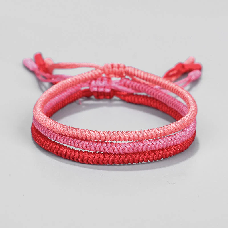Buddha Stones Tybetańskie 3 sztuki King Kong Knot Protection Braided Bracelet - Image 3