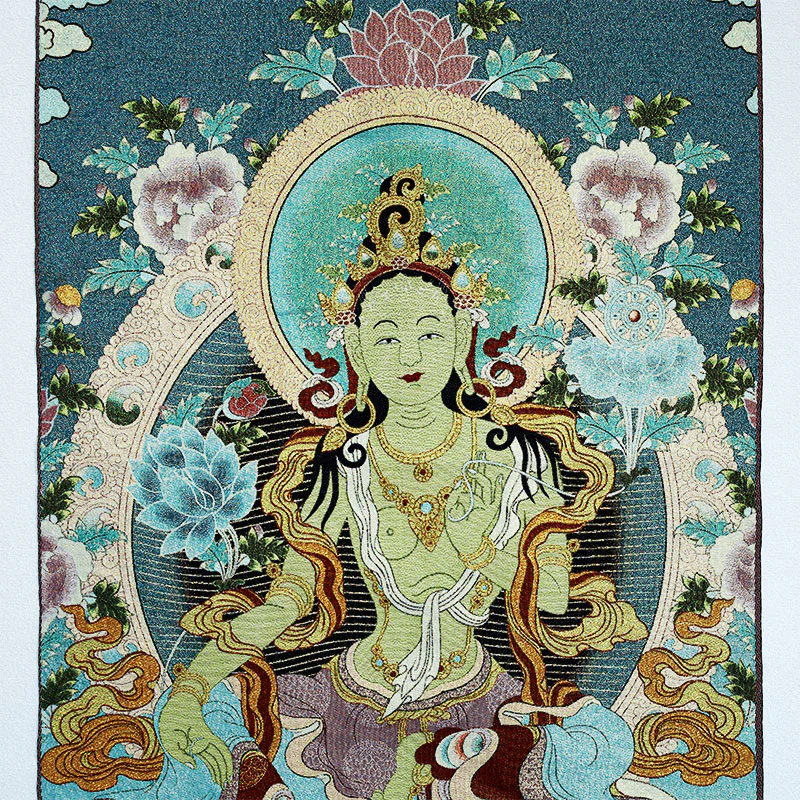 Buddha Stones Tybetańskie Haftowane Białe Tary Thangka Gobelin Ścienny Wiszący Sztuka Ścienna Medytacja Do Wystroju Domu - Image 12