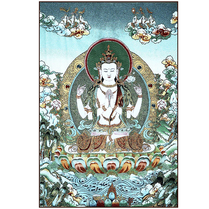 Buddha Stones Tybetańskie Haftowane Białe Tary Thangka Gobelin Ścienny Wiszący Sztuka Ścienna Medytacja Do Wystroju Domu - Image 27