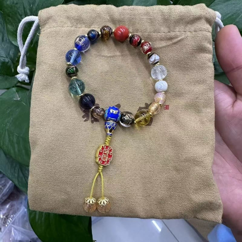 Buddha Stones Tybetańskie Kolorowe Kadzidło Popiół Liuli Szklane Koraliki Om Mani Padme Hum Dorje Wadżra 18 Koralików Nadgarstek Mala - Image 9