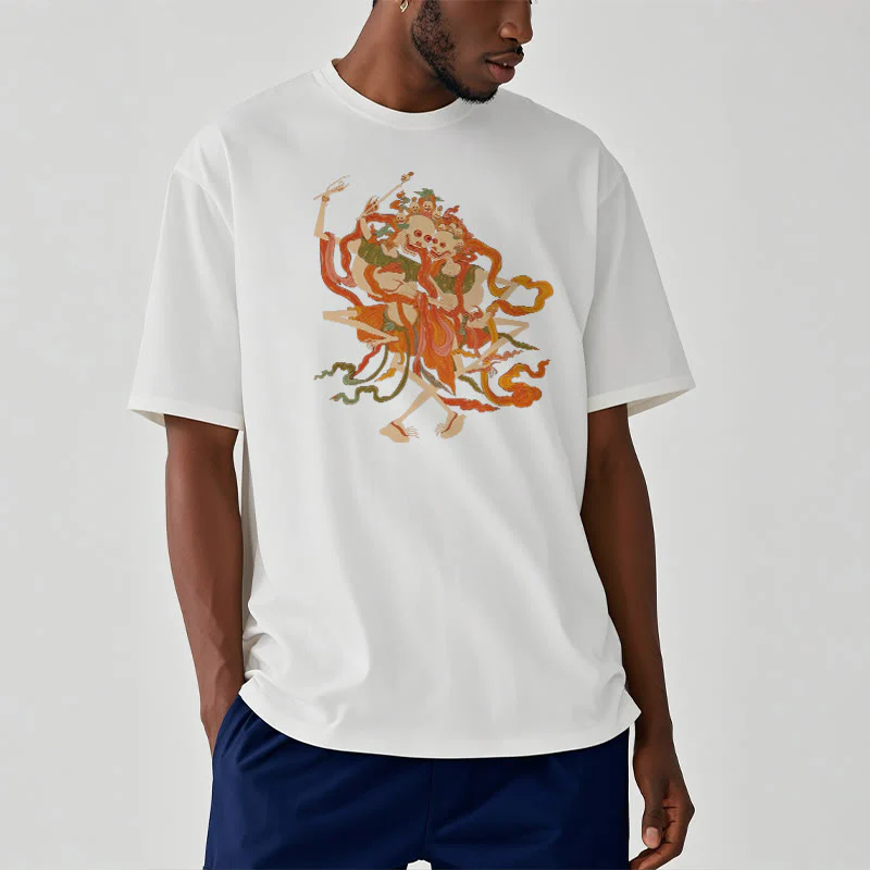Buddha Stones Tybetańskie Kolorowe Władca Ciała Las Wzór Koszulka T-shirt - Image 11