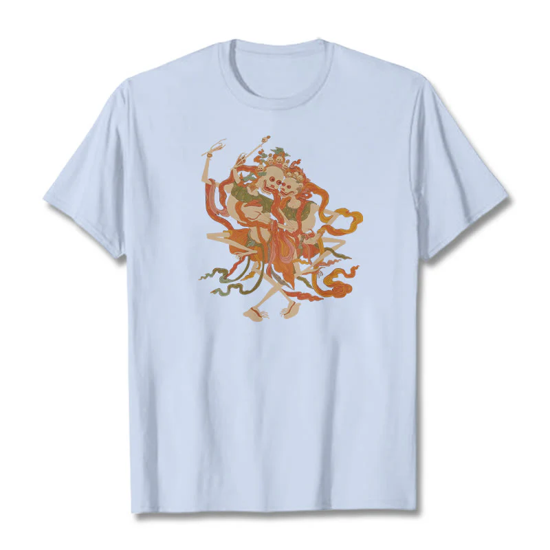Buddha Stones Tybetańskie Kolorowe Władca Ciała Las Wzór Koszulka T-shirt - Image 15