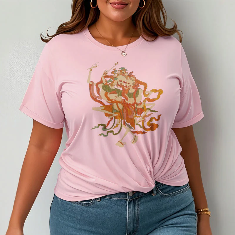 Buddha Stones Tybetańskie Kolorowe Władca Ciała Las Wzór Koszulka T-shirt - Image 17