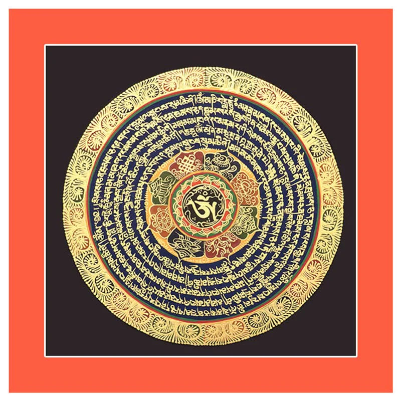 Buddha Stones Tybetańskie Malowanie Thangka Sześć Prawdziwych Słów Pismo Ręcznie Robione Dekoracje Pudełko Niespodzianek (Losowy Styl) - Image 10