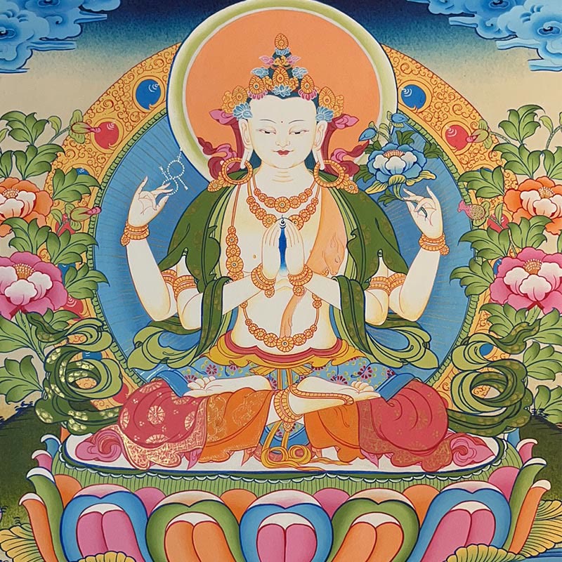 Buddha Stones Tybetańskie Malowanie Thangka Żółty Bóg Bogactwa Zielona Tara Awalokiteśwara Ręcznie Robiona Dekoracja Pudełko Niespodzianek (Losowy Styl) - Image 15