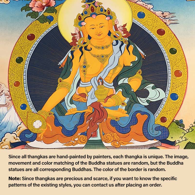 Buddha Stones Tybetańskie Malowanie Thangka Żółty Bóg Bogactwa Zielona Tara Awalokiteśwara Ręcznie Robiona Dekoracja Pudełko Niespodzianek (Losowy Styl) - Image 17