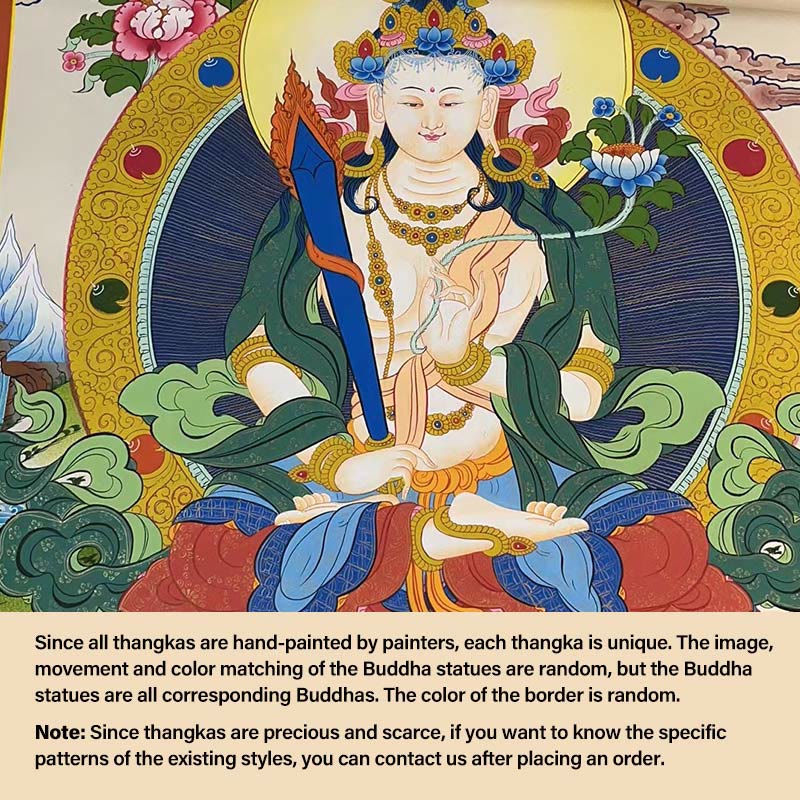 Buddha Stones Tybetańskie Malowanie Thangka Żółty Bóg Bogactwa Zielona Tara Awalokiteśwara Ręcznie Robiona Dekoracja Pudełko Niespodzianek (Losowy Styl) - Image 19