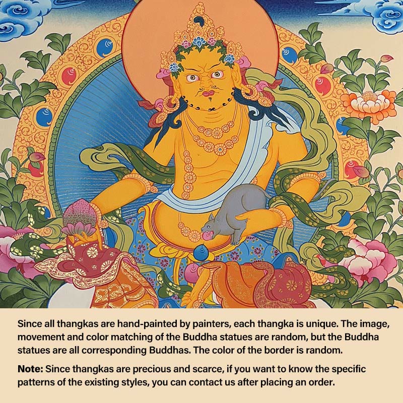 Buddha Stones Tybetańskie Malowanie Thangka Żółty Bóg Bogactwa Zielona Tara Awalokiteśwara Ręcznie Robiona Dekoracja Pudełko Niespodzianek (Losowy Styl) - Image 2