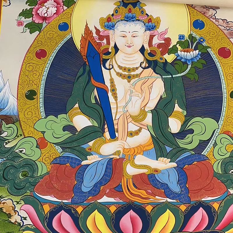 Buddha Stones Tybetańskie Malowanie Thangka Żółty Bóg Bogactwa Zielona Tara Awalokiteśwara Ręcznie Robiona Dekoracja Pudełko Niespodzianek (Losowy Styl) - Image 20