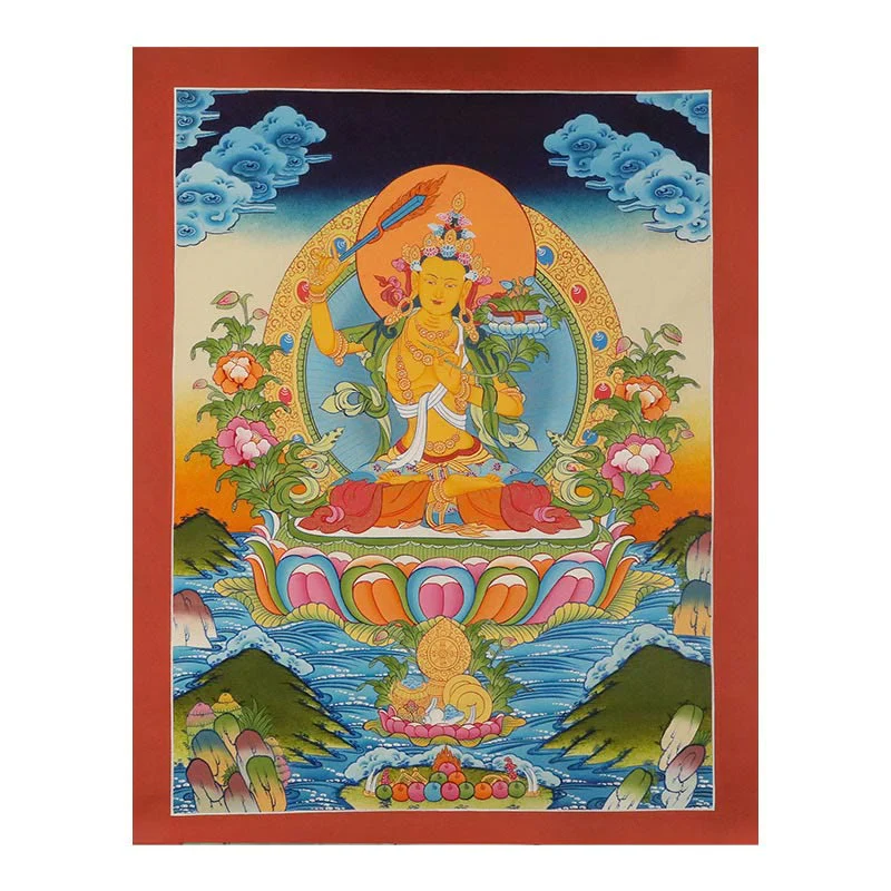 Buddha Stones Tybetańskie Malowanie Thangka Żółty Bóg Bogactwa Zielona Tara Awalokiteśwara Ręcznie Robiona Dekoracja Pudełko Niespodzianek (Losowy Styl) - Image 22