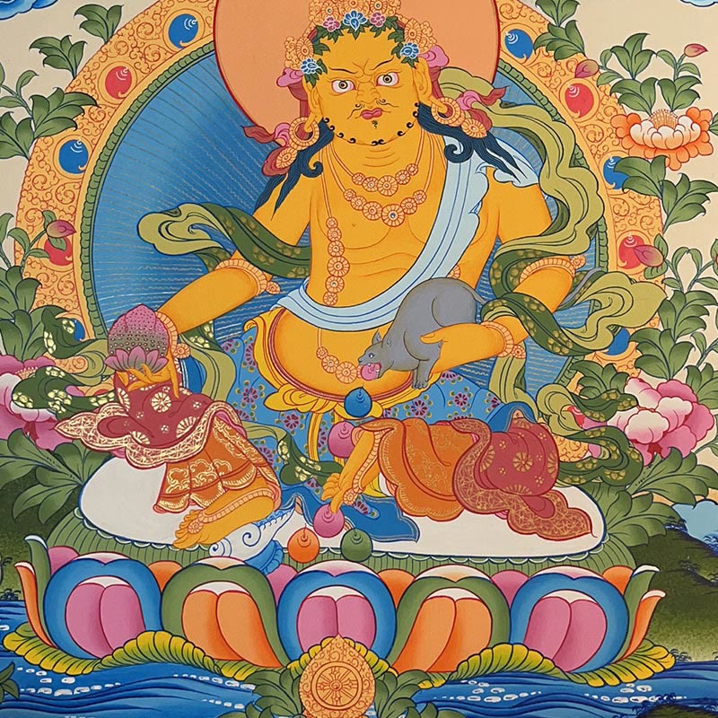 Buddha Stones Tybetańskie Malowanie Thangka Żółty Bóg Bogactwa Zielona Tara Awalokiteśwara Ręcznie Robiona Dekoracja Pudełko Niespodzianek (Losowy Styl) - Image 3