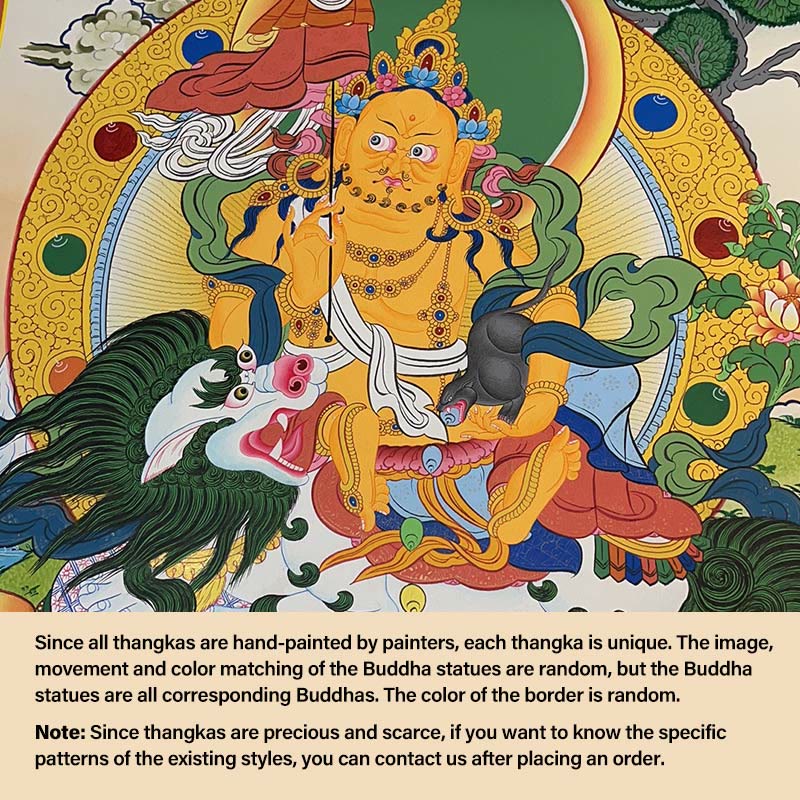 Buddha Stones Tybetańskie Malowanie Thangka Żółty Bóg Bogactwa Zielona Tara Awalokiteśwara Ręcznie Robiona Dekoracja Pudełko Niespodzianek (Losowy Styl) - Image 4