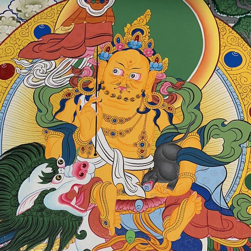 Buddha Stones Tybetańskie Malowanie Thangka Żółty Bóg Bogactwa Zielona Tara Awalokiteśwara Ręcznie Robiona Dekoracja Pudełko Niespodzianek (Losowy Styl) - Image 5
