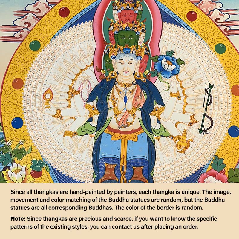 Buddha Stones Tybetańskie Malowanie Thangka Żółty Bóg Bogactwa Zielona Tara Awalokiteśwara Ręcznie Robiona Dekoracja Pudełko Niespodzianek (Losowy Styl) - Image 6