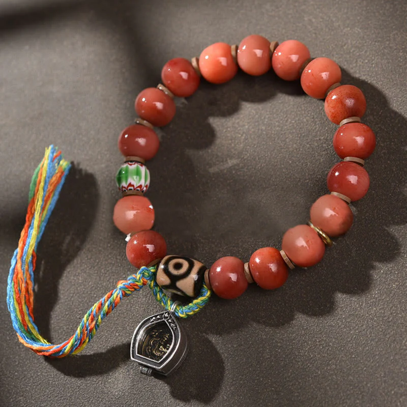 Buddha Stones Tybetańskie Naturalne Wielbłądzie Kość Dzi Koralik Bodhi Nasiona Charm Bransoletka Szczęścia