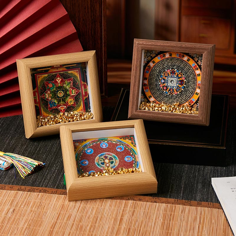Buddha Stones Tybetańskie Om Mani Padme Hum Złota Sztabka Thangka Ramka na Zdjęcia Ozdoba Wystrój Domu - Image 14