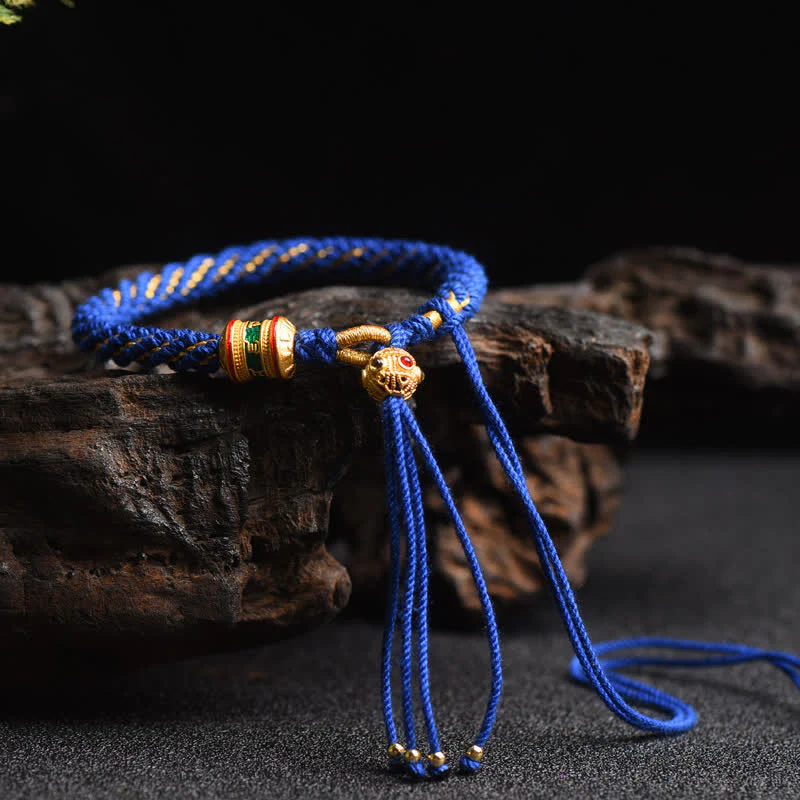 Buddha Stones Tybetańskie Ręcznie Robione Koło Modlitwy Szczęścia Urok Koralików Bransoletka Tkana Kolorowa Sznurkowa - Image 10