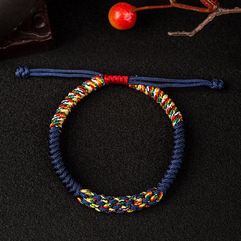 Buddha Stones Tybetańskie Ręcznie Robione Kolorowe King Kong Knot Szczęście Warkocz Bransoletka Sznurkowa - Image 10