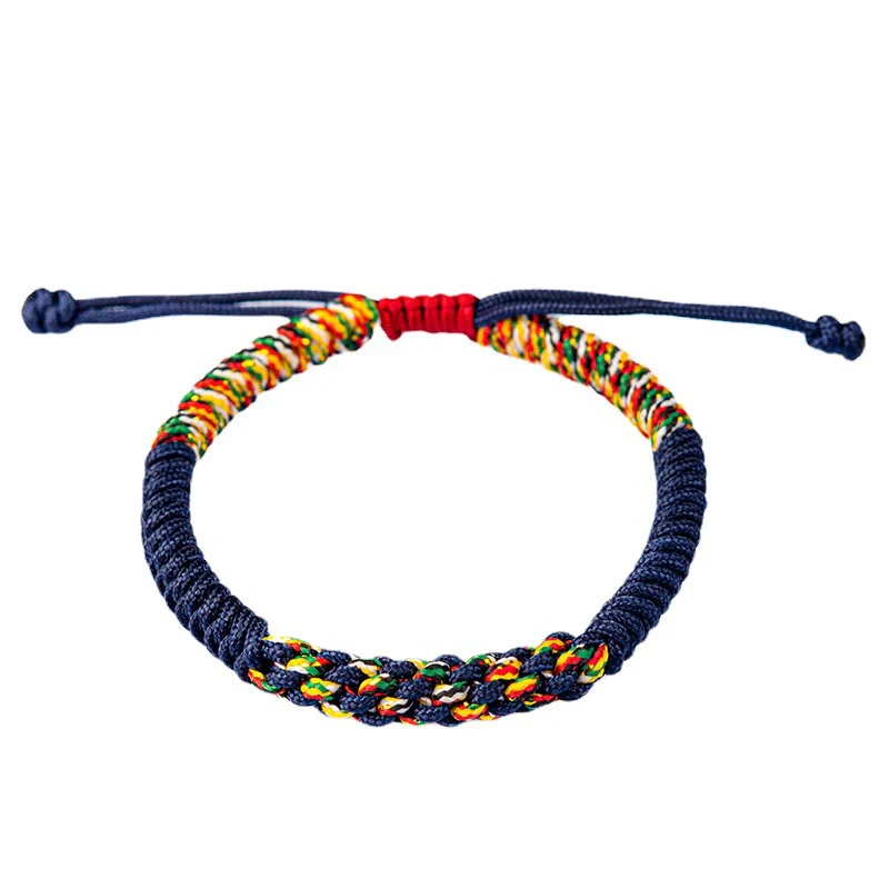 Buddha Stones Tybetańskie Ręcznie Robione Kolorowe King Kong Knot Szczęście Warkocz Bransoletka Sznurkowa - Image 12