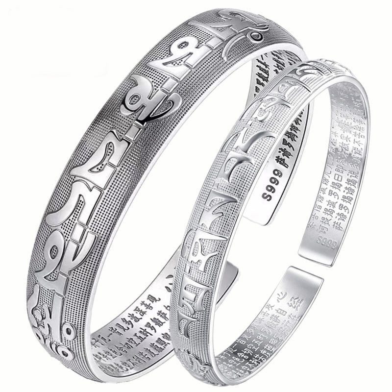 Buddha Stones Tybetańskie Sanskryckie Białe Miedziane Medytacyjne Modlitewne Bransoletki Bangle - Image 9