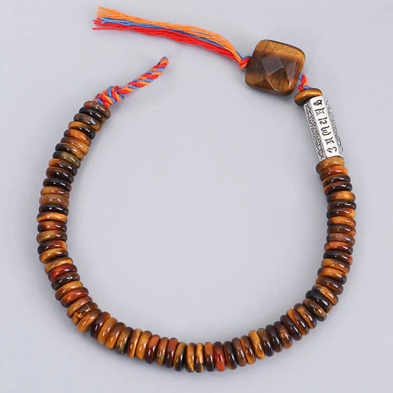Buddha Stones Tybetańskie Tygrysie Oko Om Mani Padme Hum Ochrona Bransoletka Mocy - Image 10