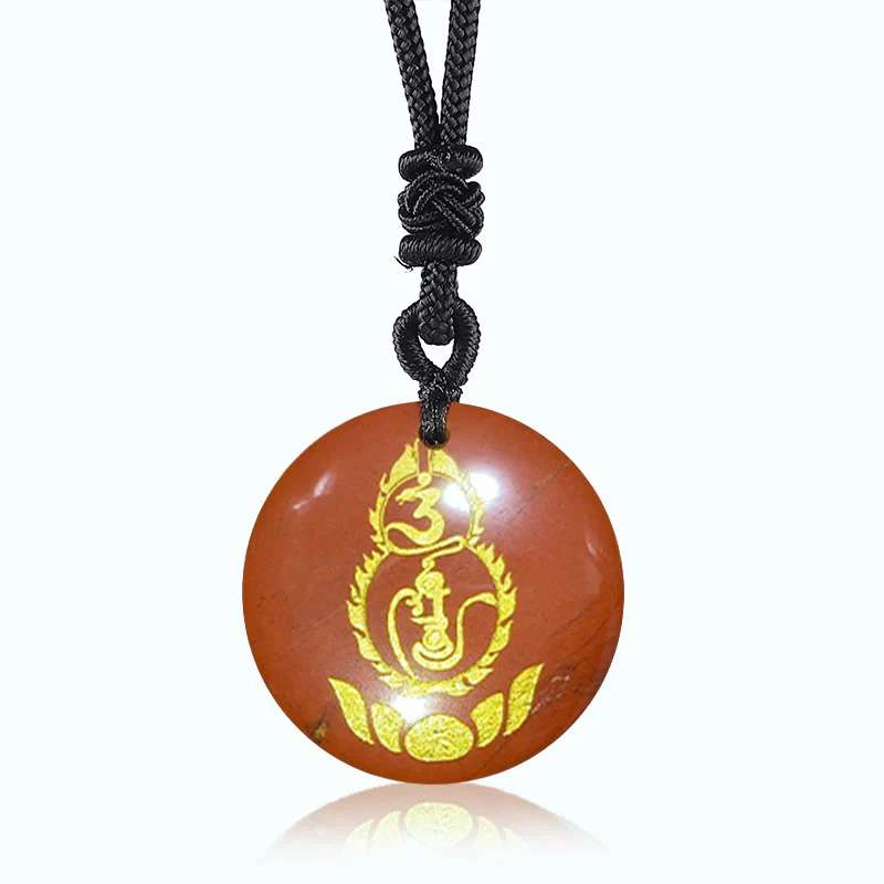 Buddha Stones Tykwa Lotos Wzór Postumentu Wadżra Ochrona Mantra Naturalny Różnorodny Kryształ Czarny Obsydian Spełnienie Naszyjnik Wisiorek - Image 11