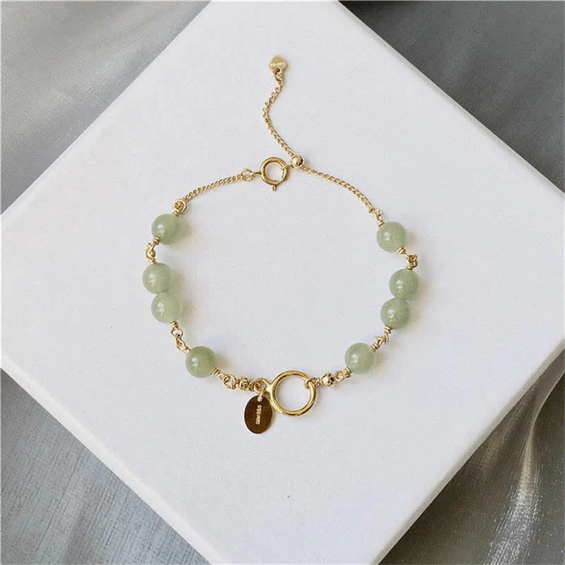 Buddha Stones Unikalny Naturalny Hetian Jade 14K Złoty wypełniony Szczęściem Bransoletka Koralikowa - Image 11