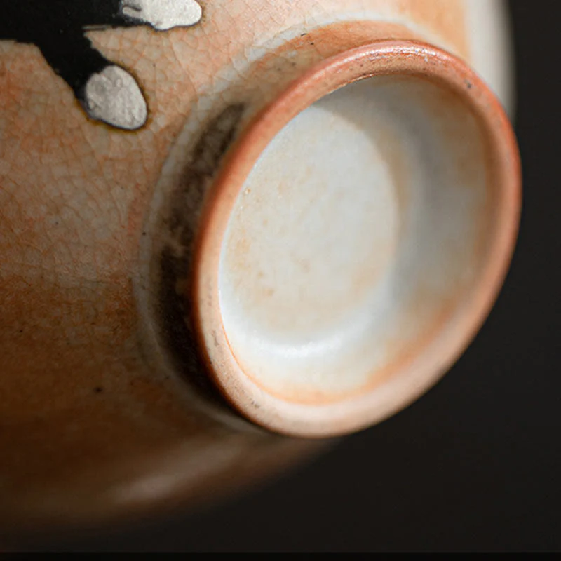 Buddha Stones Uroczy Kot Ceramiczny Gaiwan Filiżanka Kung Fu Filiżanka Do Herbaty Z Pokrywką 130 ml - Image 5