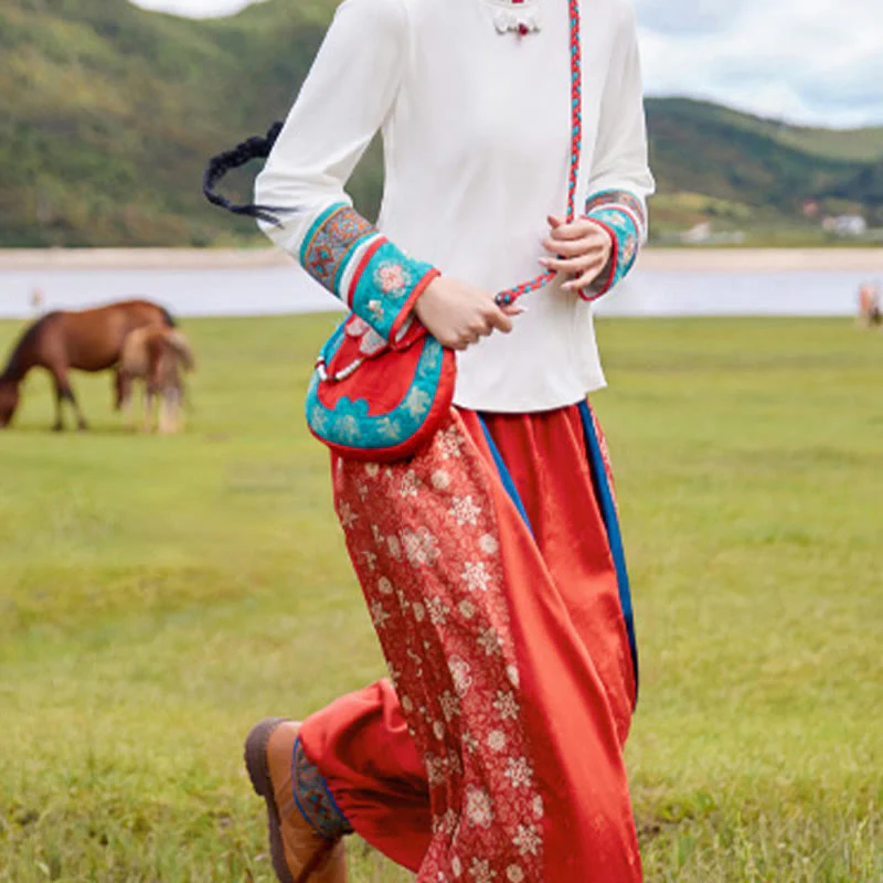 Buddha Stones w stylu etnicznym Su haftowana podróż na zakupy torba na ramię torebka crossbody - Image 12