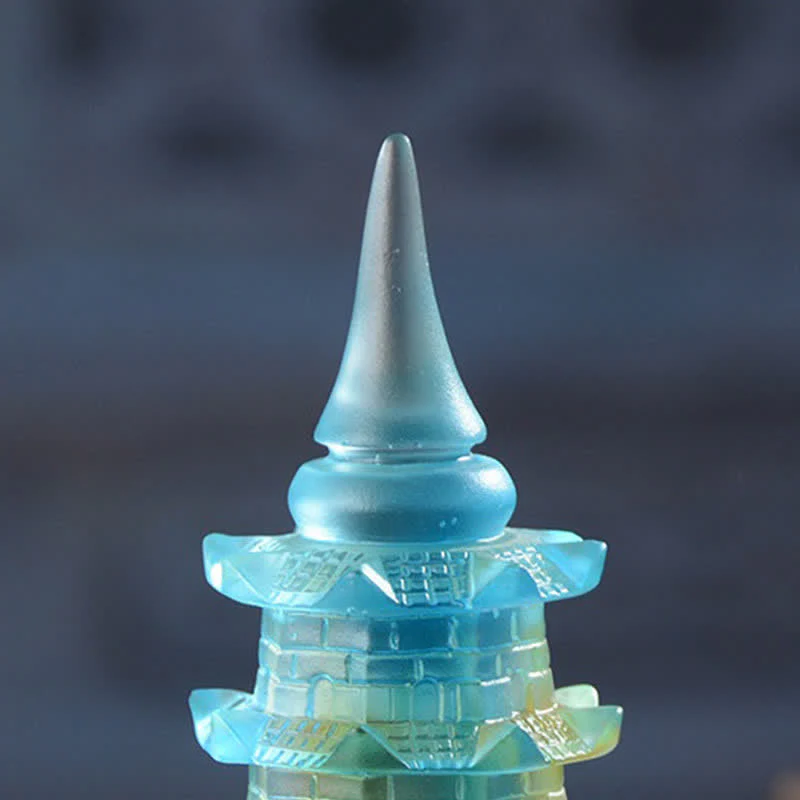 Buddha Stones Wieża Feng Shui Wenchang Ręcznie robiona kryształowa pagoda Liuli Art Piece Luck Dekoracja biura domowego - Image 10