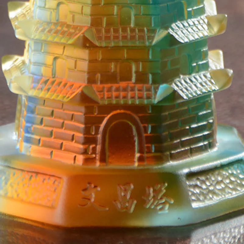 Buddha Stones Wieża Feng Shui Wenchang Ręcznie robiona kryształowa pagoda Liuli Art Piece Luck Dekoracja biura domowego - Image 12