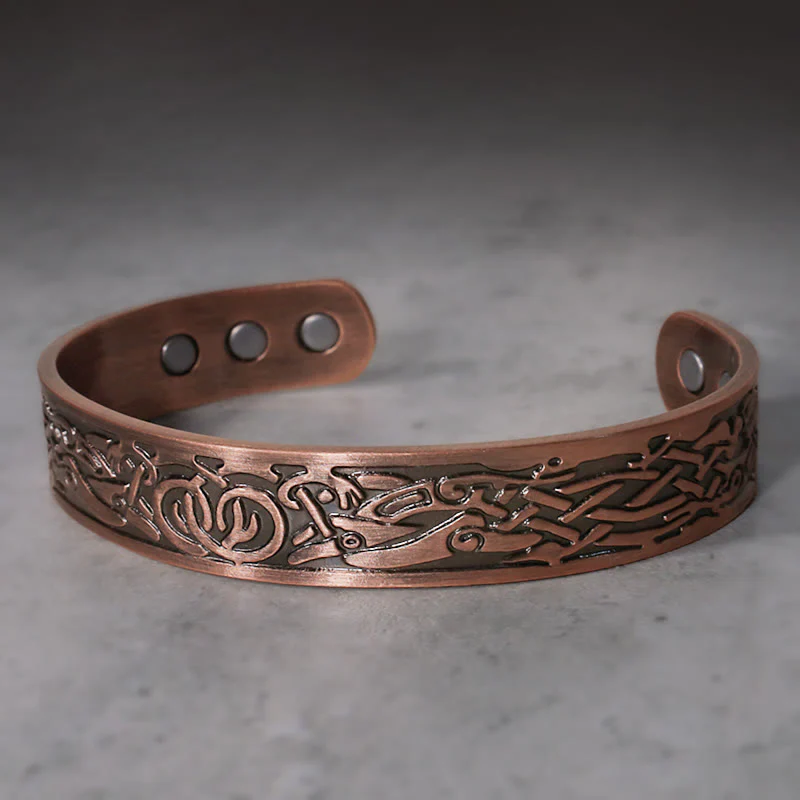 Buddha Stones Wikingowie Ptaki Magnetyczna Miedź Regulowana Bransoletka Mankietowa Bangle