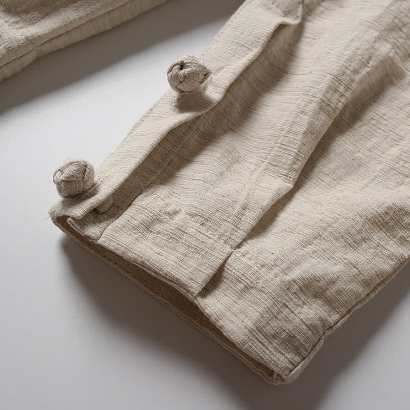 Buddha Stones Wiosenny, swobodny, minimalistyczny, jednolity kimono męskie z ramii - Image 6