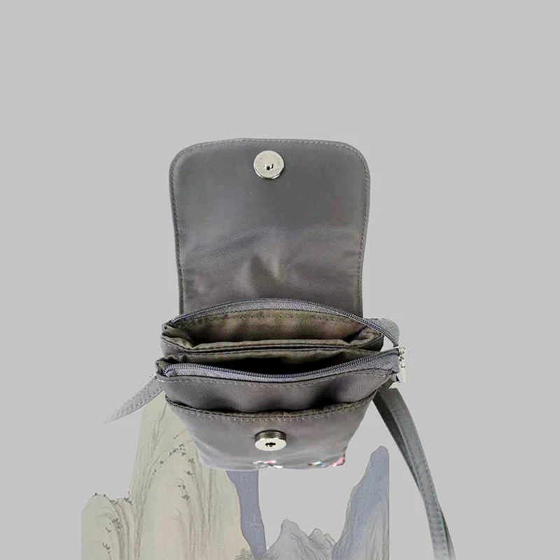 Buddha Stones Wodoodporna Ręcznie Haftowane Kwiaty Lotosu Torba Crossbody Torba Na Ramię Torba Na Telefon Komórkowy - Image 10