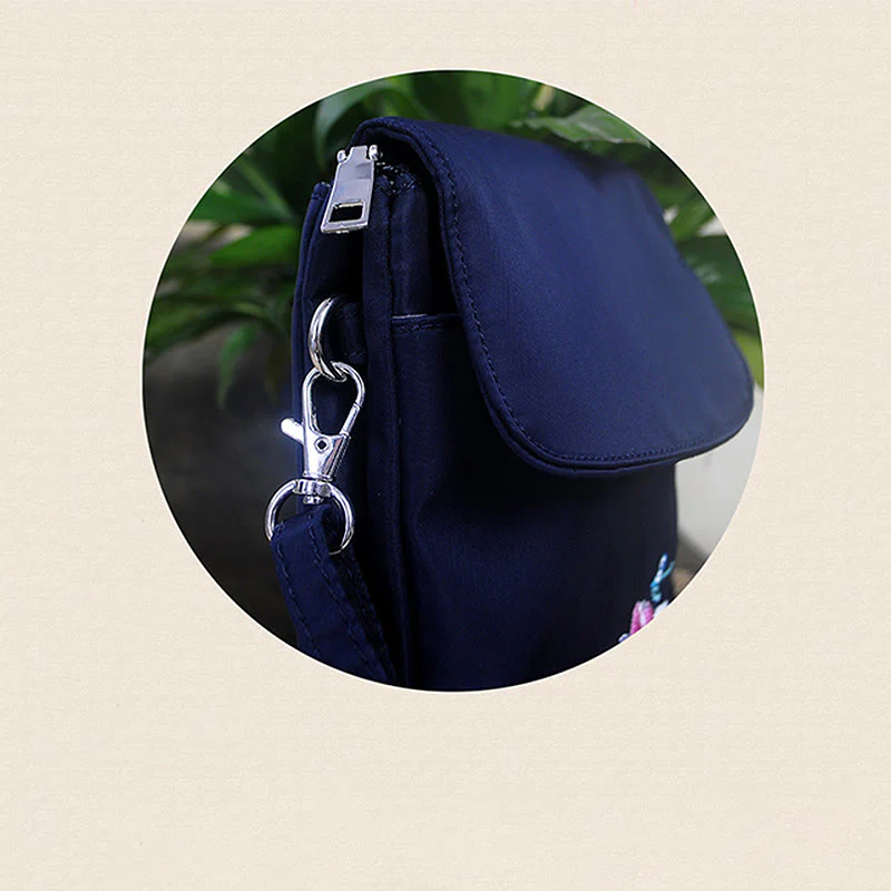 Buddha Stones Wodoodporna Ręcznie Haftowane Kwiaty Lotosu Torba Crossbody Torba Na Ramię Torba Na Telefon Komórkowy - Image 17