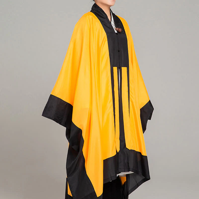 Buddha Stones Wudang Jednokolorowe Długie Szerokie Rękawy Unisex Taoistyczna Szata Kimono Na Ceremonię Qigong Tai Chi - Image 2
