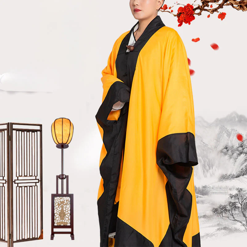 Buddha Stones Wudang Jednokolorowe Długie Szerokie Rękawy Unisex Taoistyczna Szata Kimono Na Ceremonię Qigong Tai Chi - Image 7