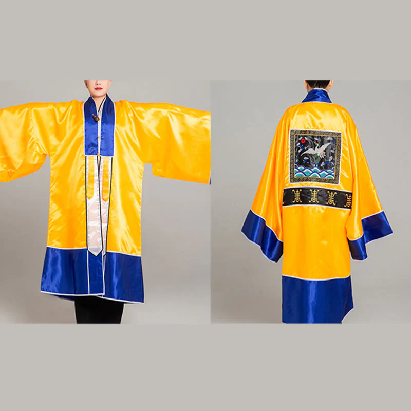 Buddha Stones Wudang Żuraw Haft Długi Szeroki Rękaw Uniseks Taoistyczna Szata Kimono Na Ceremonię Qigong Tai Chi - Image 12