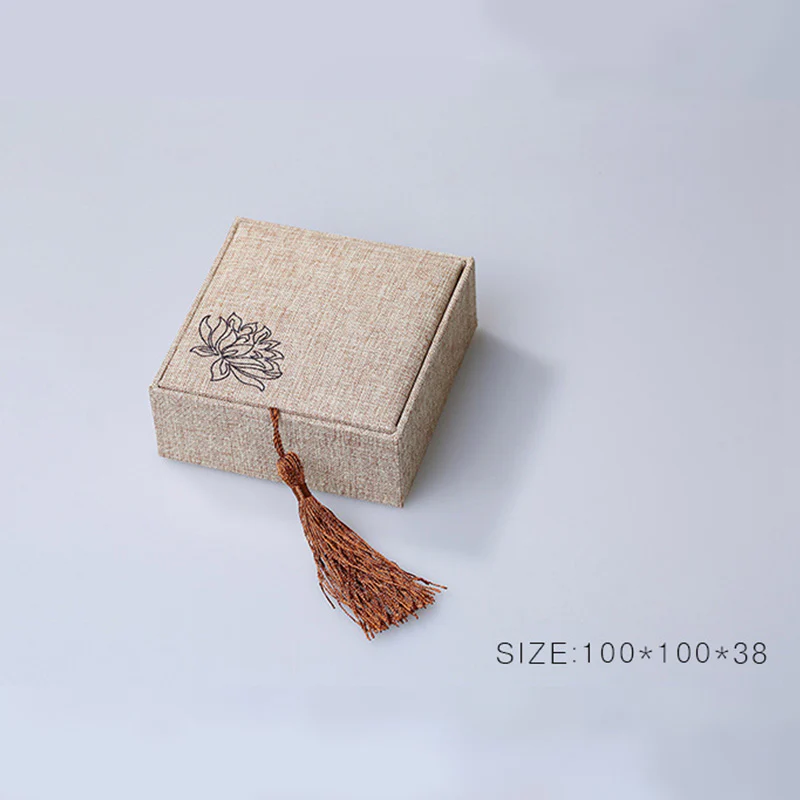 Buddha Stones Wzór Lotosu Pudełko Do Przechowywania Biżuterii Pudełko Na Prezenty Frędzle - Image 9