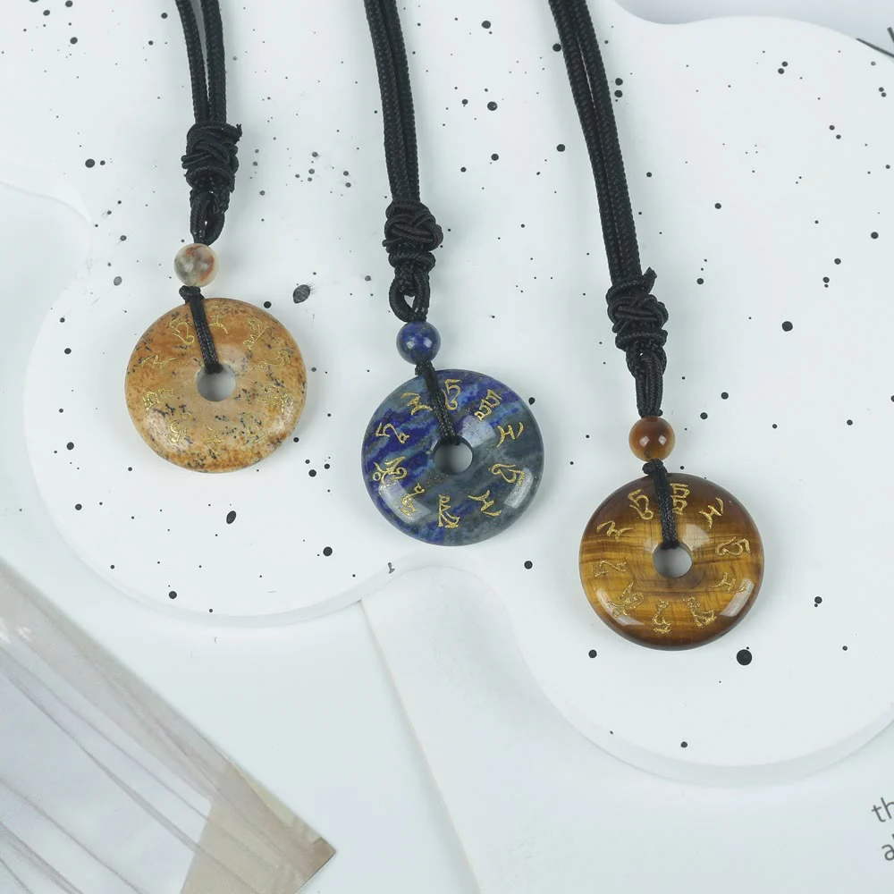 Buddha Stones Zielona Tara Mantra Naturalny Różnorodny Kryształ Czarny Obsydian Spełnienie Naszyjnik Wisiorek - Image 21